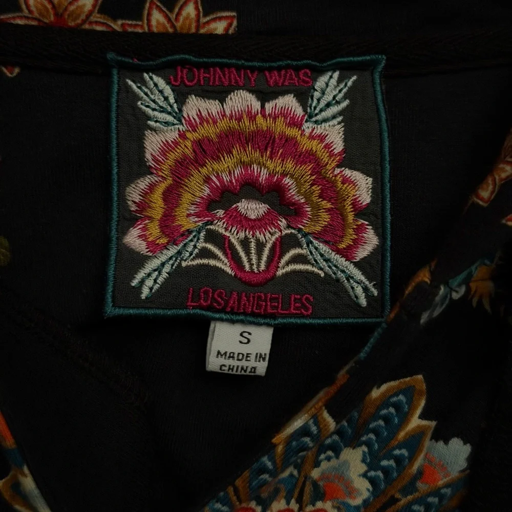 JOHNNY WAS Hoodie Sweatshirt Women Small Ardell Floral Boho Pockets - Picture 4 of 4